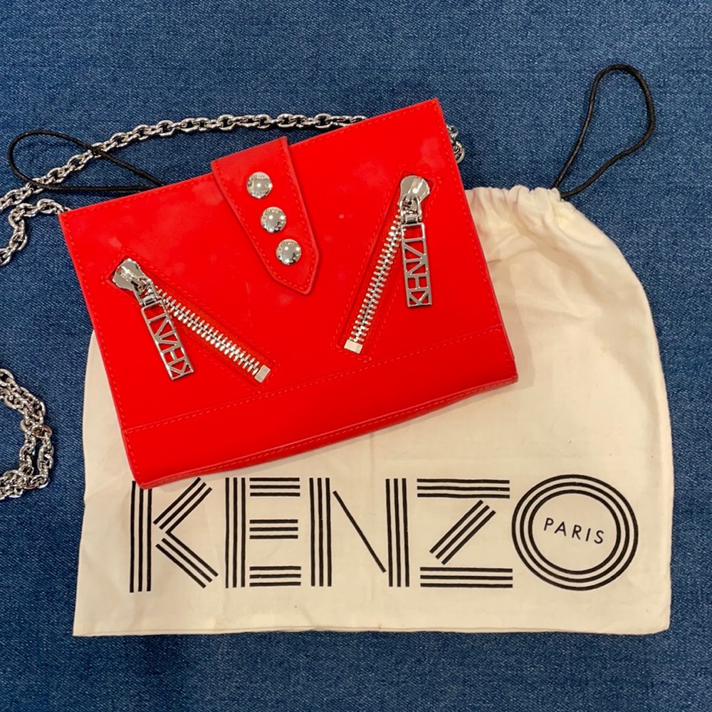EUC Kenzo Kalifornia Crossbody. Bright red, waterproofed leather. MSRP $450.